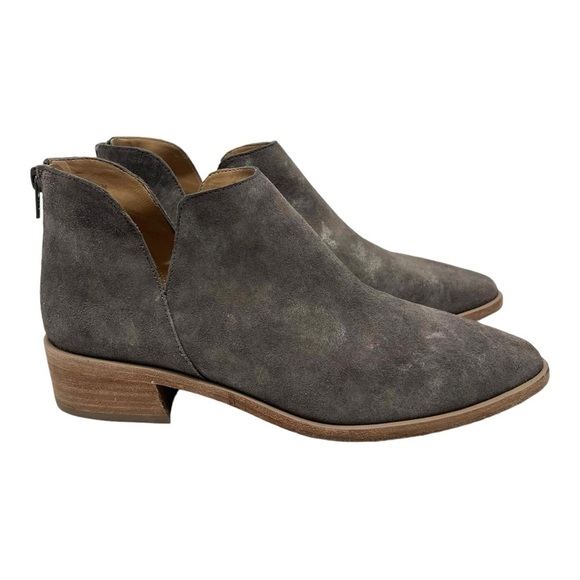 Vaneli Frappe Gray Metallic Suede Point Toe Casual Ankle Boots Women’s 8.5 - Picture 2 of 13